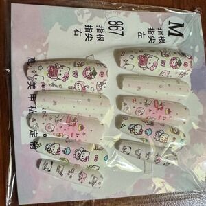 Hello Kitty Press‎ On Nails Medium Length Coffin Style Nail Art
